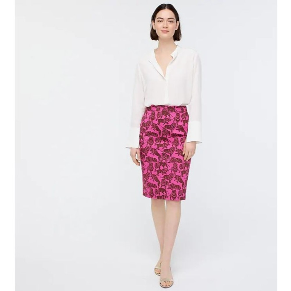 NWT J.Crew Collection Sleepy Lions Pencil Skirt Women's 14T 14 Tall